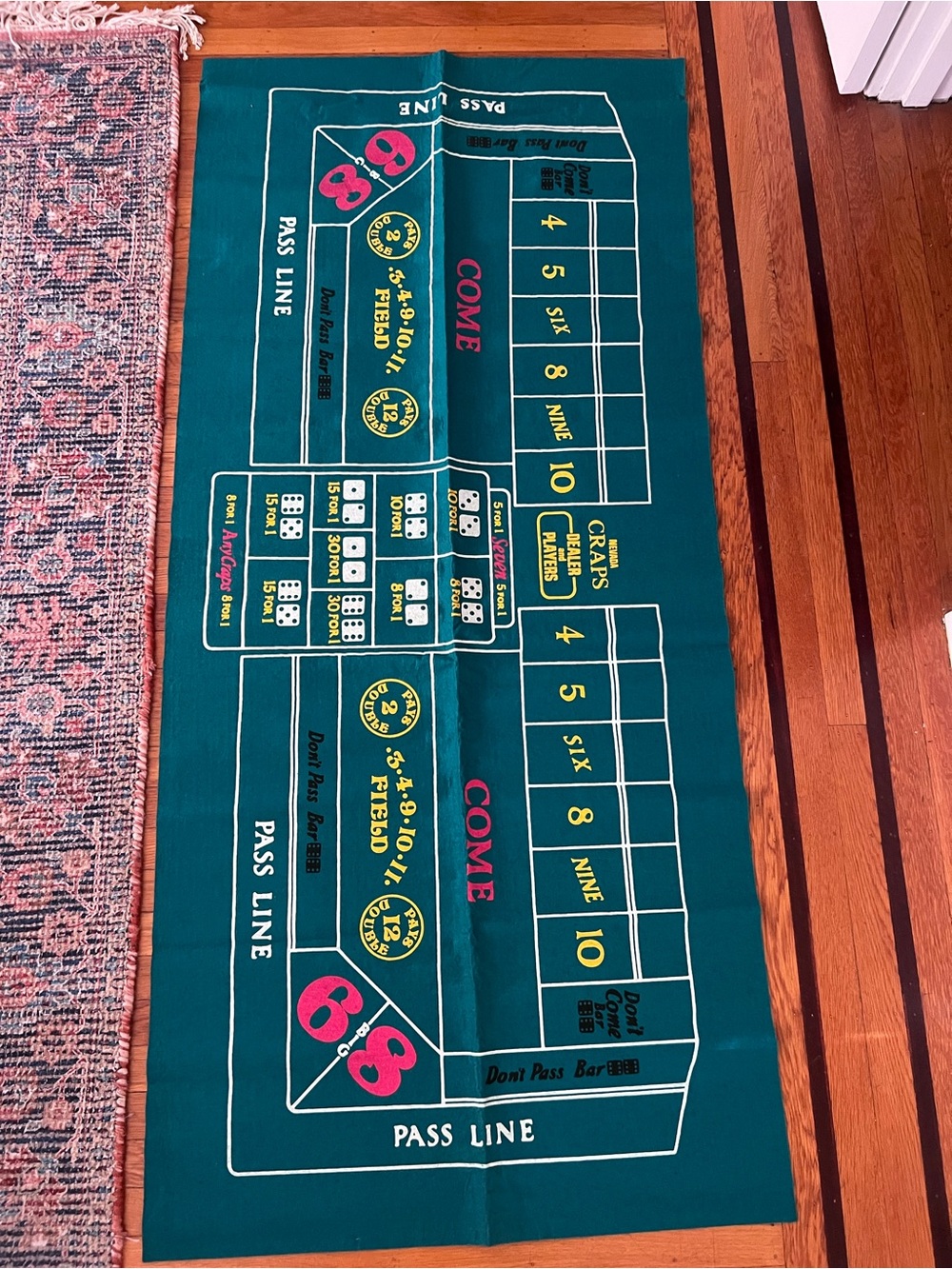 NEW Craps table cover felt casino layout NWOT 65x29